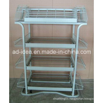 Four Layers White Wire Display Stand/ Display /Tile Display